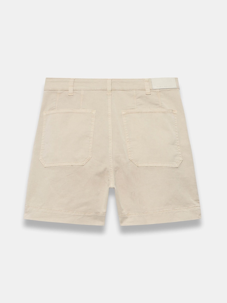 Mint Velvet Brown Cotton Blend Pleated Chino Shorts - Image 7 of 7