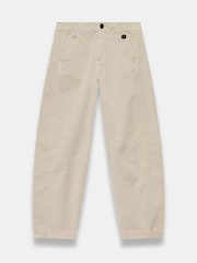 Mint Velvet Brown Cotton Blend Barrel Chino Trousers - Image 6 of 7