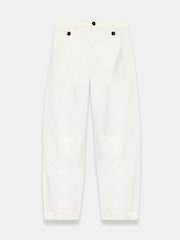 Mint Velvet White Cotton Blend Barrel Chino Trousers - Image 5 of 6