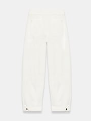Mint Velvet White Cotton Blend Barrel Chino Trousers - Image 6 of 6