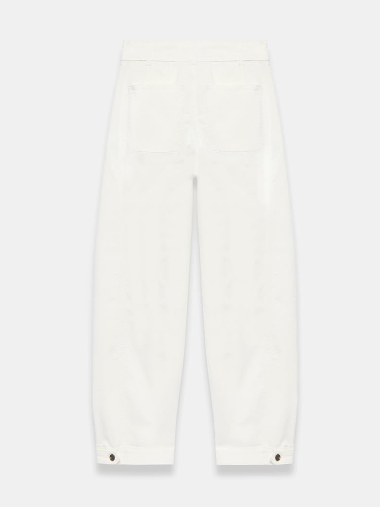 Mint Velvet White Cotton Blend Barrel Chino Trousers - Image 6 of 6 Mint Velvet White Cotton Blend Barrel Chino Trousers - Image 6 of 6