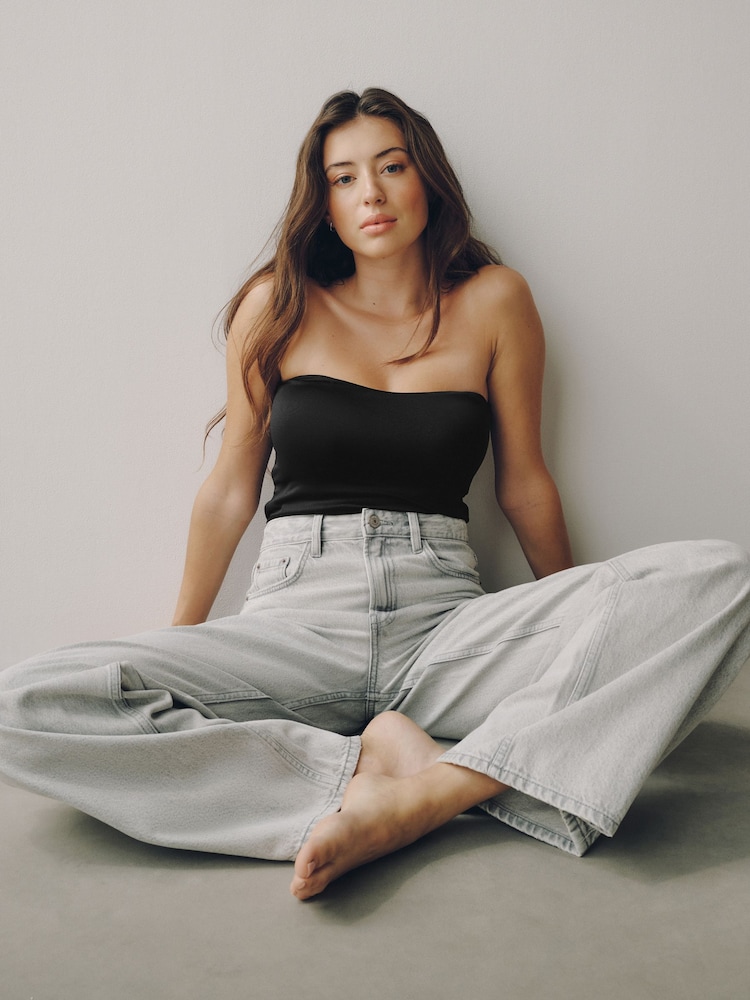 Black Hidden Support Micro Cami Bra Top - Image 1 of 7