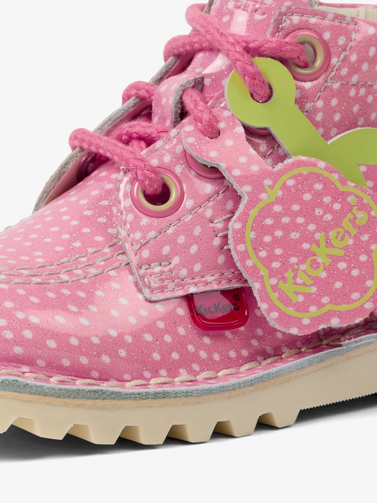 Kickers Pink Infant Hi Fruit Patent Leather Boots - Image 6 of 6
