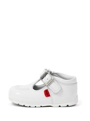 Kickers White Infant T Bar Patent Leather Shoes - Image 2 of 6