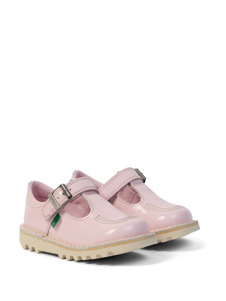 Kickers Pink Infant T Bar Patent Leather Shoes - Image 1 of 5