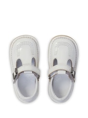 Kickers White Infant T Bar Patent Leather Shoes - Image 5 of 6