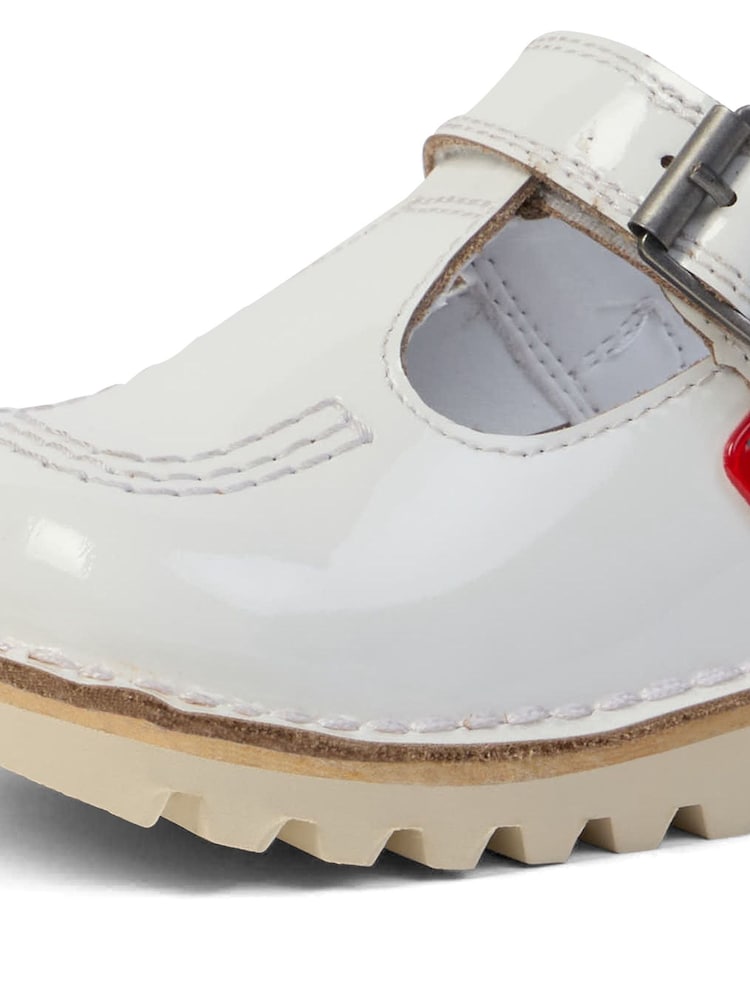Kickers White Infant T Bar Patent Leather Shoes - Image 6 of 6