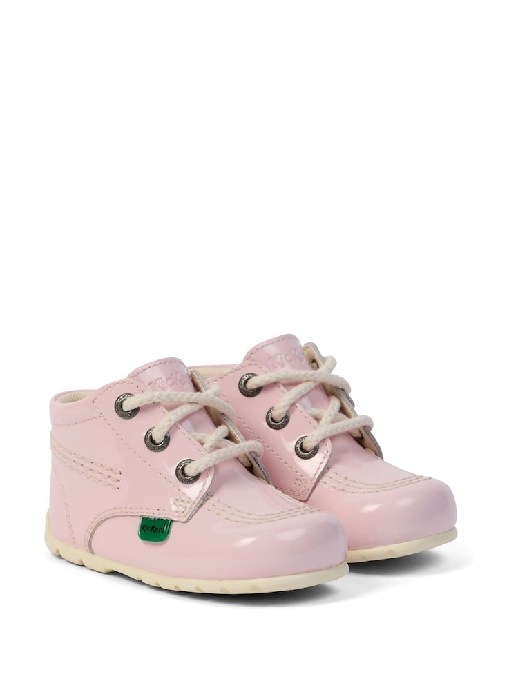 Kickers Pink Hi Baby Patent Leather Boots - Image 1 of 5