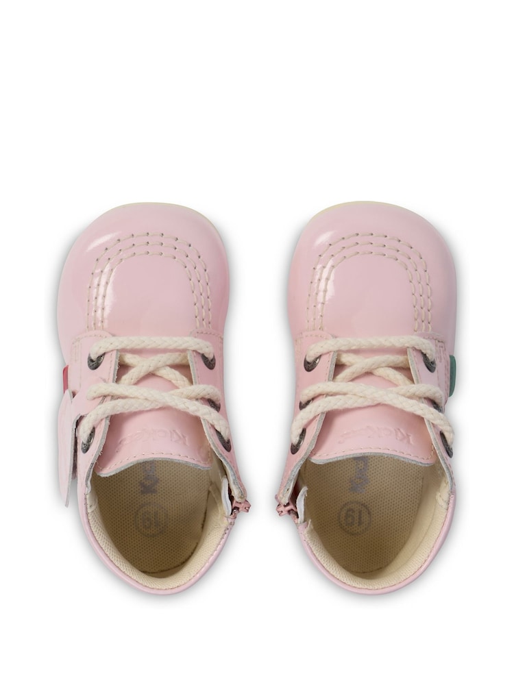 Kickers Pink Hi Baby Patent Leather Boots - Image 5 of 5