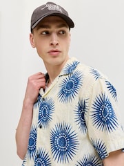 JACK & JONES Green Printed Graphic Relaxed Shirt - Image 4 of 4