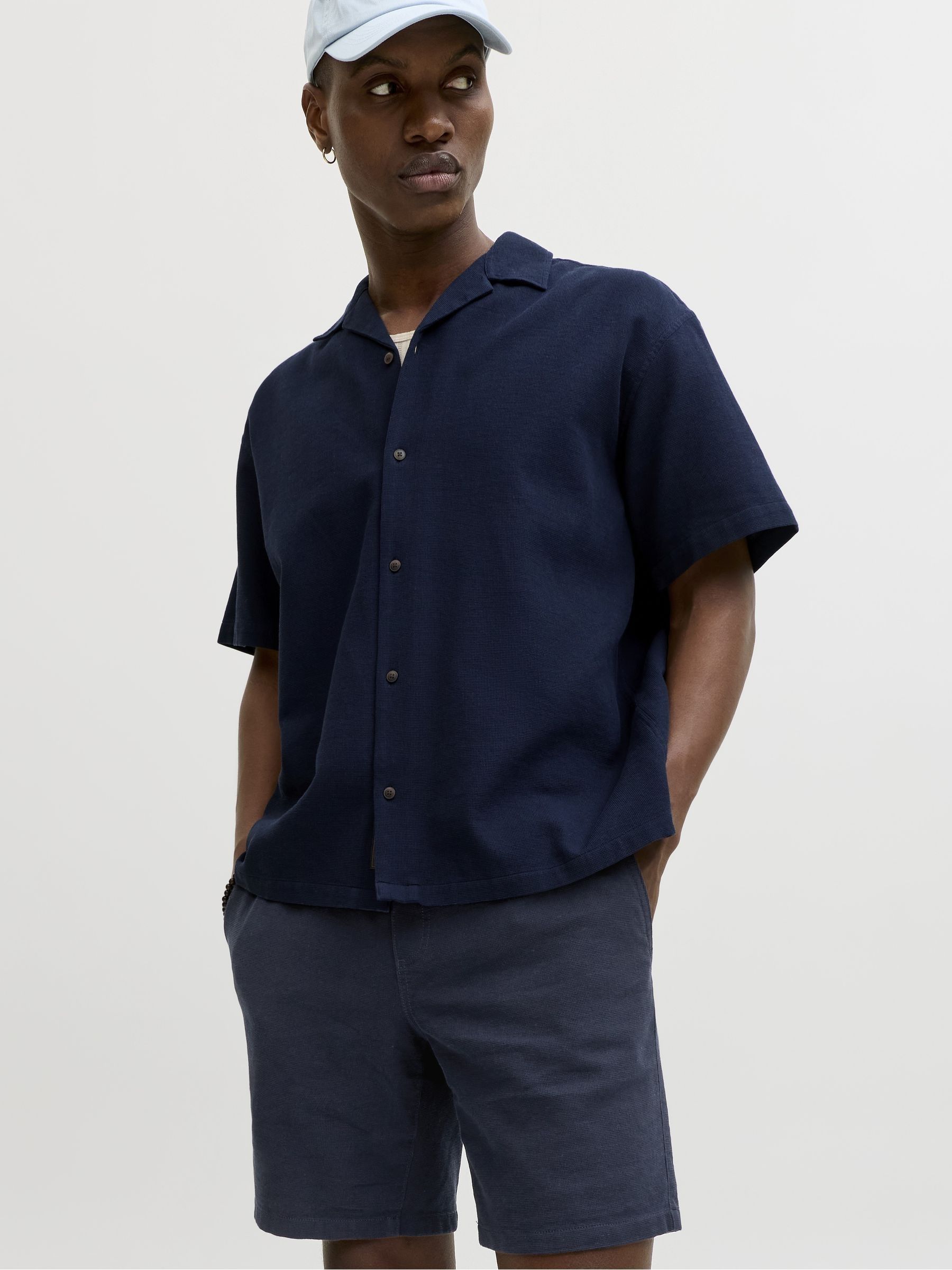 Buy JACK & JONES Blue Waffle Co-Ord Shirt & Shorts Set from Next USA