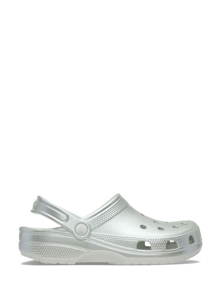 Crocs Silver Classic Tinted Metallic Clogs - Image 1 of 6