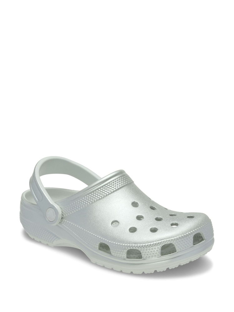 Crocs Silver Classic Tinted Metallic Clogs - Image 2 of 6