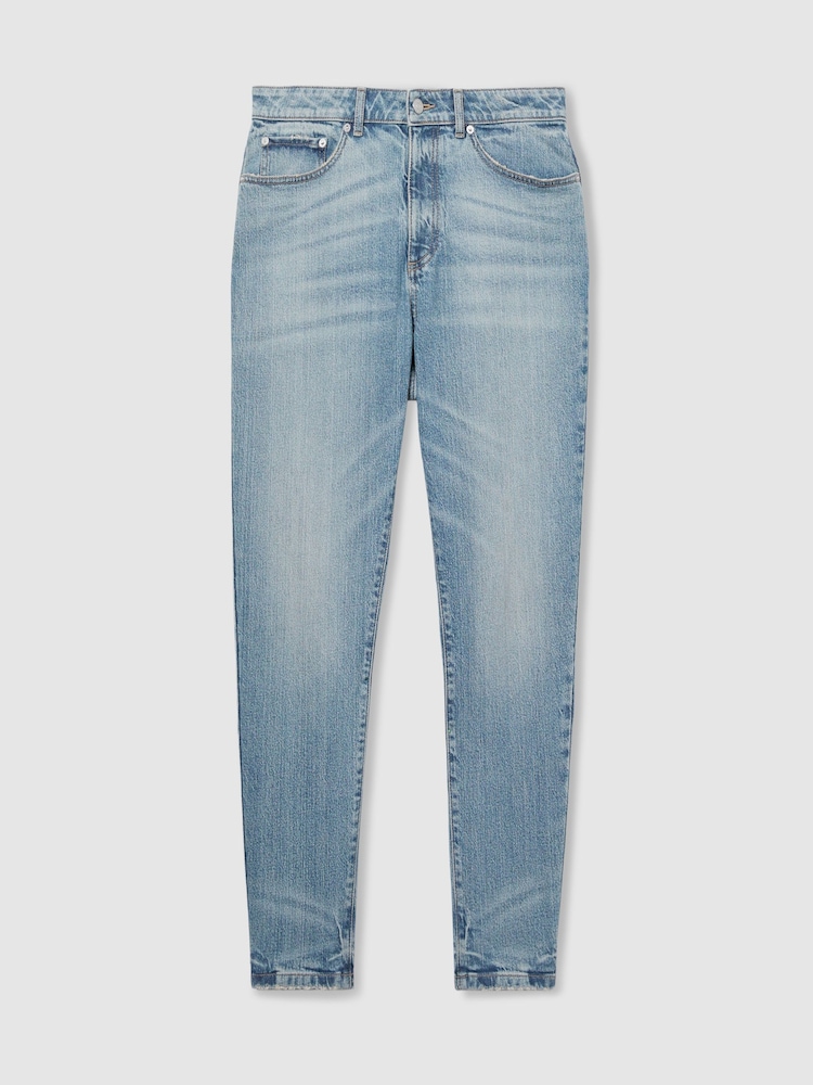 Reiss Light Blue Wash Rathbone Relaxed-Fit Cropped Jeans - Image 2 of 7 Reiss Light Blue Wash Rathbone Relaxed-Fit Cropped Jeans - Image 2 of 7