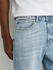 Reiss Light Blue Wash Rathbone Relaxed-Fit Cropped Jeans - Image 5 of 7