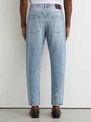 Reiss Light Blue Wash Rathbone Relaxed-Fit Cropped Jeans - Image 6 of 7