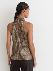 Reiss Krissy Silk Printed Cowl-Neck Sleeveless Top - Bild 4 von 7