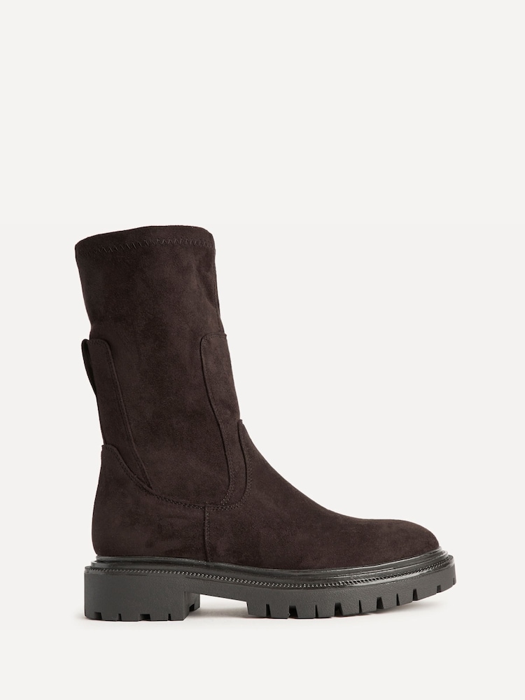 Linzi Brown Suede Peggy Pull On Mid Chelsea Boots - Image 2 of 5 Linzi Brown Suede Peggy Pull On Mid Chelsea Boots - Image 2 of 5