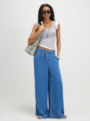 River Island Blue Low Rise Wide Leg Paperbag Tie Front Jeans - Image 1 of 4