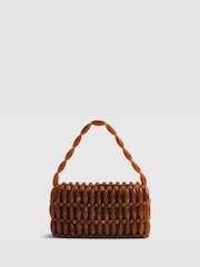 River Island Brown Beaded Clutch Bag - Image 2 of 6