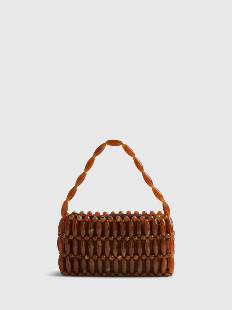 River Island Brown Beaded Clutch Bag - Image 2 of 6 River Island Brown Beaded Clutch Bag - Image 2 of 6