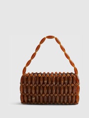 River Island Brown Beaded Clutch Bag - Image 3 of 6