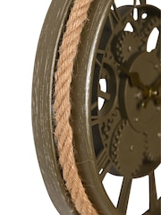 Widdop Clear Cogs & Rope Wall Clock - Image 4 of 6