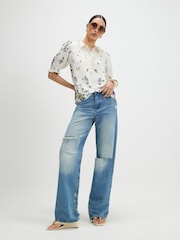 River Island White Short Sleeve Floral Print Top - Image 3 of 4