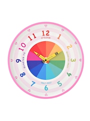 Widdop Pink Kid's Tell the Time Wall Clock - Image 1 of 1
