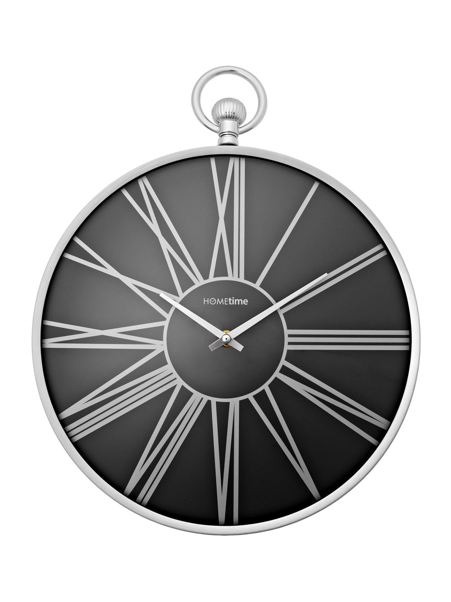 Hometime Unisex Silver Widdop Aluminium Wall Clock