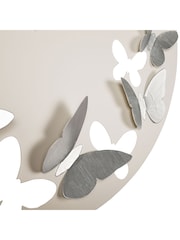 Widdop White Metal Butterfly Wall Clock - Image 2 of 2