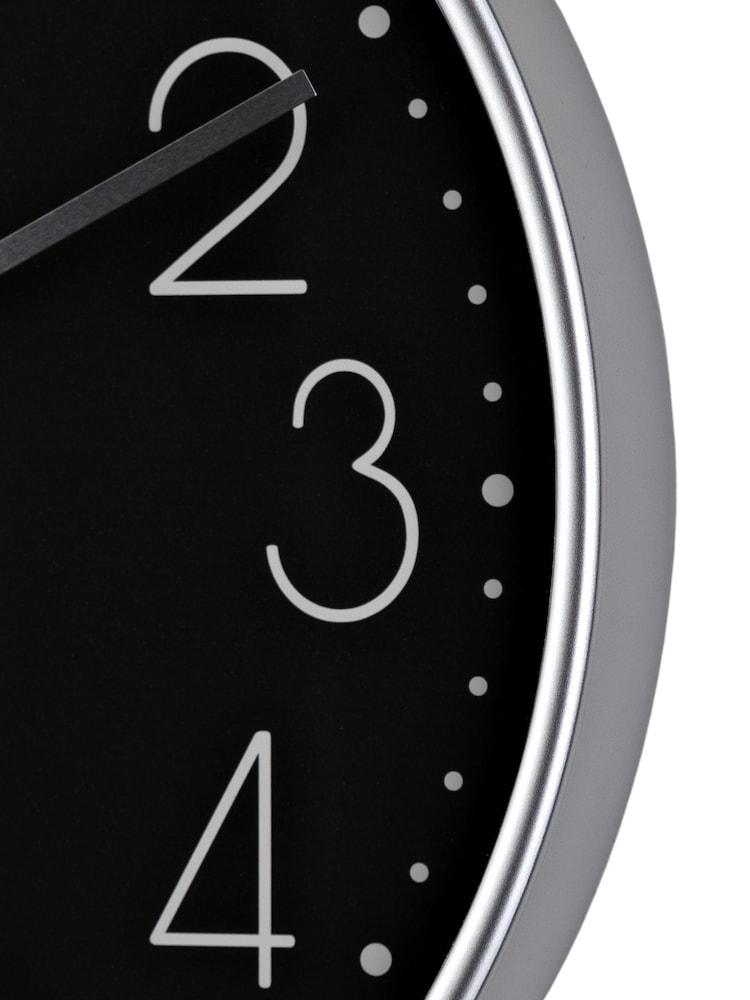 Widdop Black Round Wall Clock - Image 2 of 2 Widdop Black Round Wall Clock - Image 2 of 2