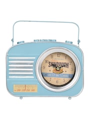 Widdop Blue Metal Mantel Clock - Retro Radio - Image 1 of 2