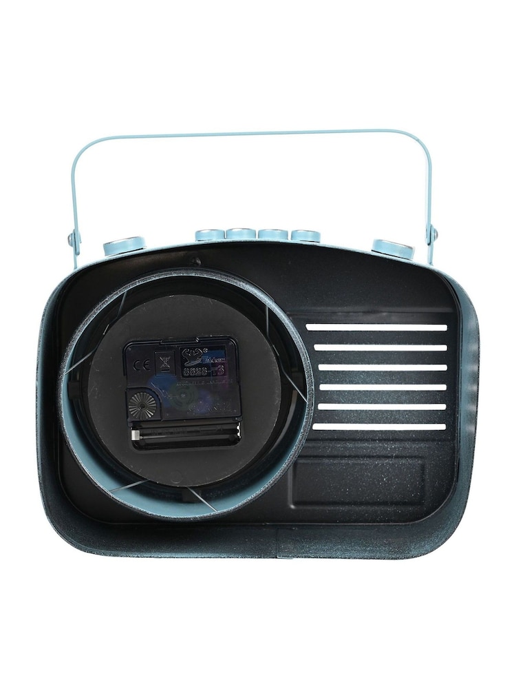 Widdop Blue Metal Mantel Clock - Retro Radio - Image 2 of 2