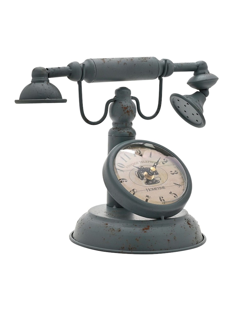 Widdop Green Metal Mantel Clock - Old Fashioned Telephone - Image 2 of 4 Widdop Green Metal Mantel Clock - Old Fashioned Telephone - Image 2 of 4