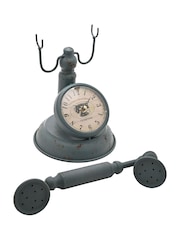 Widdop Green Metal Mantel Clock - Old Fashioned Telephone - Image 4 of 4