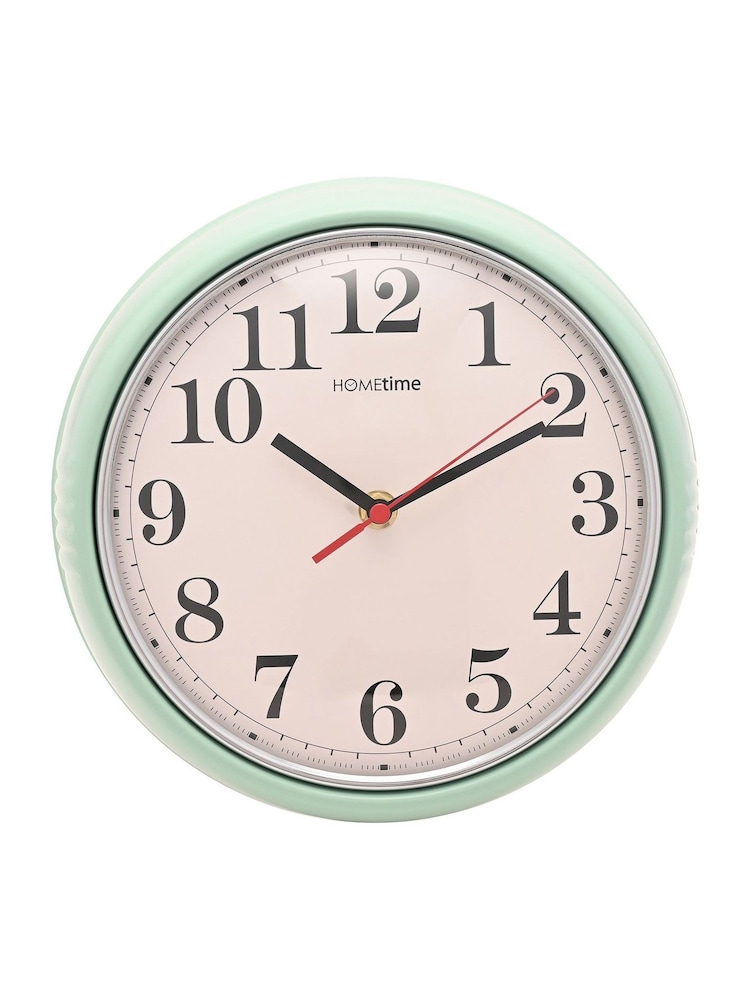 Widdop Sage Round Retro Wall Clock - Image 1 of 5 Widdop Sage Round Retro Wall Clock - Image 1 of 5