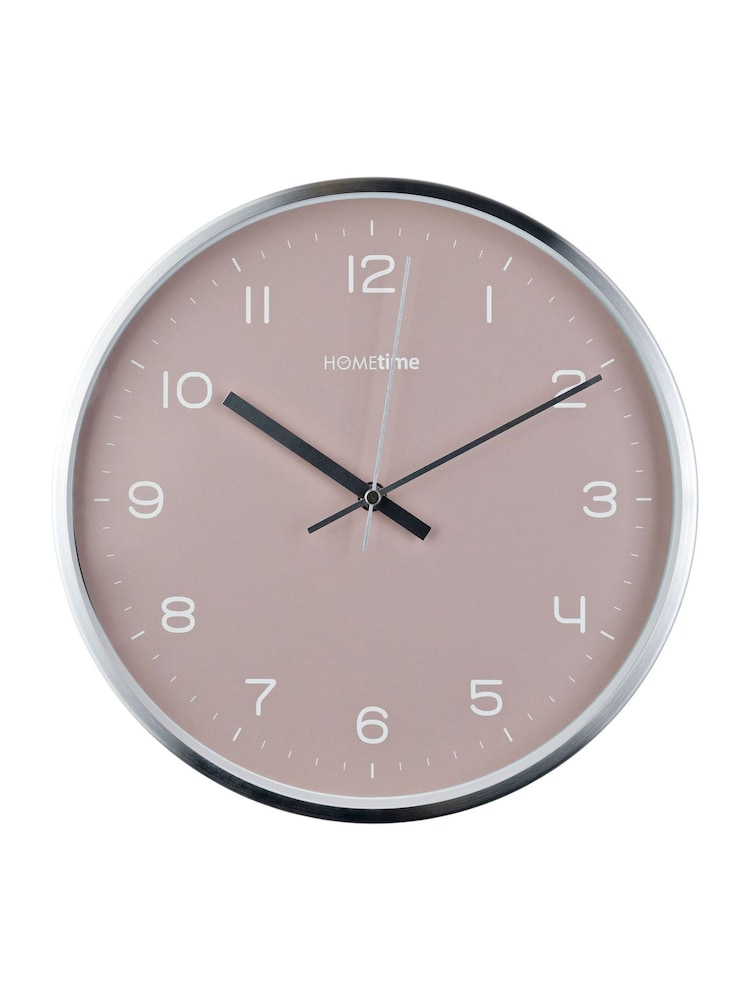 Widdop Silver Round Metal Wall Clock - Image 1 of 3 Widdop Silver Round Metal Wall Clock - Image 1 of 3