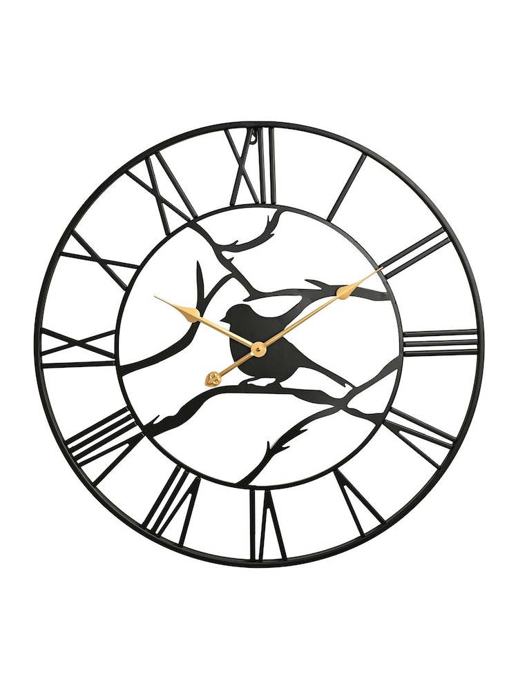 Widdop Black Bird Metal Wall Clock - Image 1 of 4
