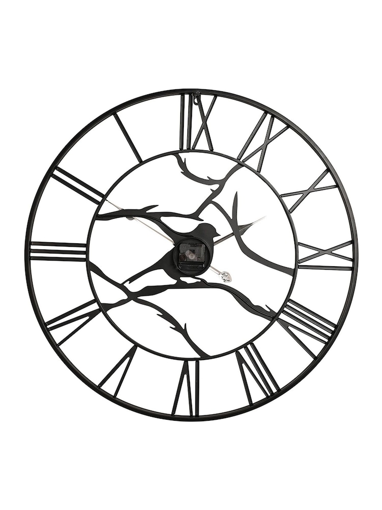 Widdop Black Bird Metal Wall Clock - Image 4 of 4