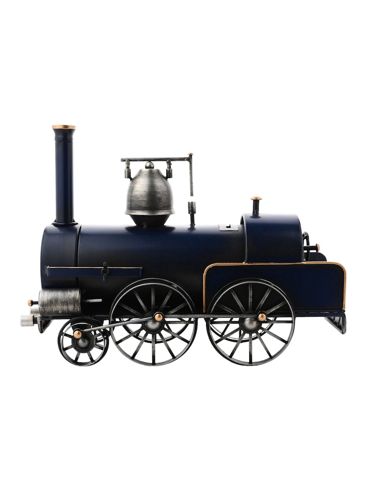 Widdop Blue Train Mantel Clock & Money Box - Image 2 of 3 Widdop Blue Train Mantel Clock & Money Box - Image 2 of 3