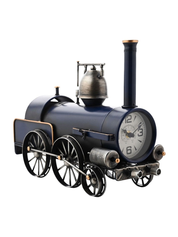 Widdop Blue Train Mantel Clock & Money Box - Image 3 of 3 Widdop Blue Train Mantel Clock & Money Box - Image 3 of 3