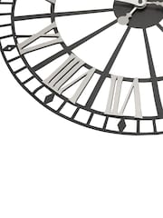 Widdop Silver Retro Metal Skeleton Wall Clock - Image 2 of 2
