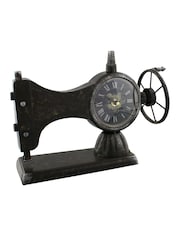 Widdop Black Metal Mantel Clock - Sewing Machine - Image 1 of 1