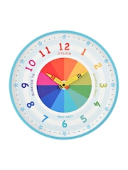Widdop Blue Kid's Tell the Time Wall Clock - Image 1 of 1