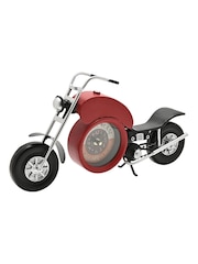 Widdop Red Mantel Clock - Old Fashioned Motorcycle - Image 1 of 1