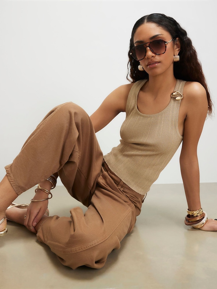 River Island Gold Hardware Knit Vest Top - Image 2 of 4