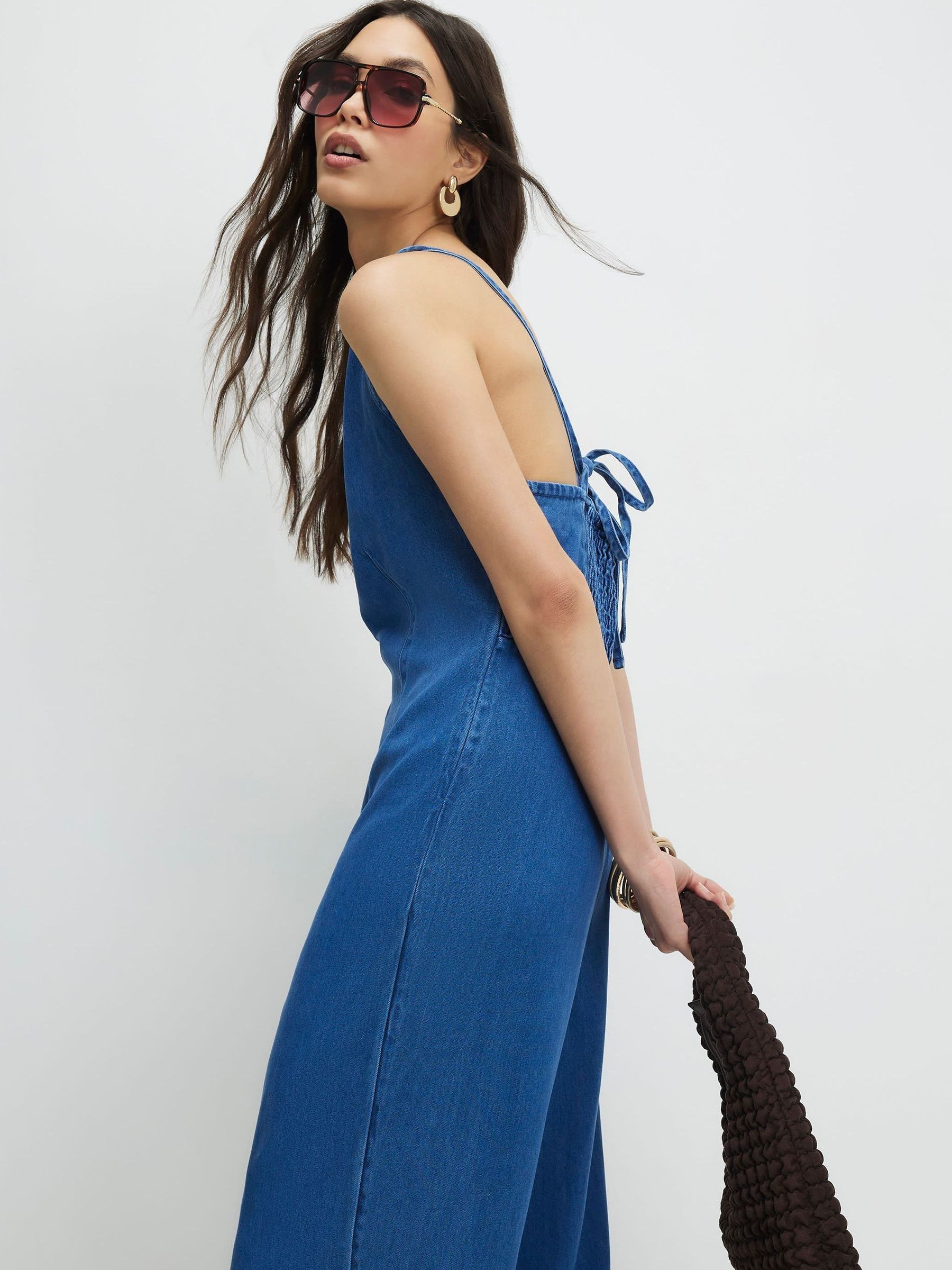 Buy River Island Blue Boat Neck Wide Leg Jumpsuit from Next USA