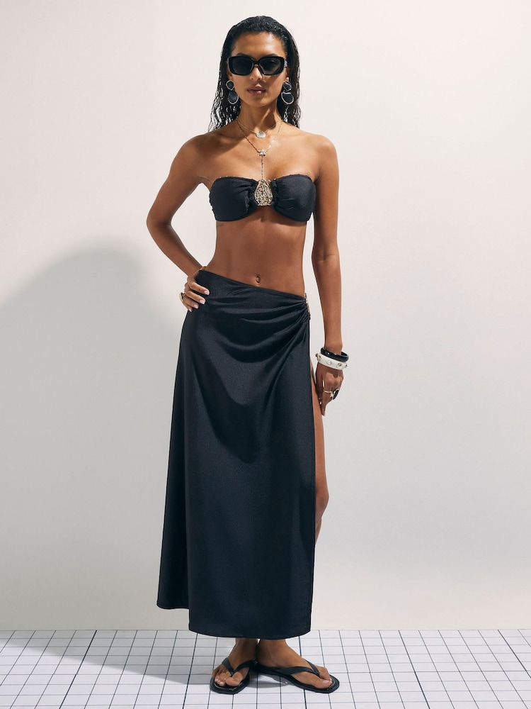 River Island Black Hardwear Maxi Sarong Coverups - Image 1 of 4