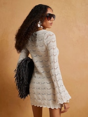 River Island Crochet Boat Neck Mini Dress - Imagen 2 de 4